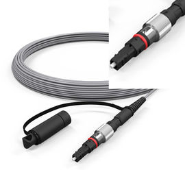 Beli Kabel Patch Fiber Optik Tahan Air Mode Tunggal Konektor logam Kabel Drop Abu-abu online manufacture