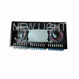 Beli Rack Mounted 48 Port LC Panel Patch Serat 1U 48 Fiber OM3 / OM4 Multimode online manufacture