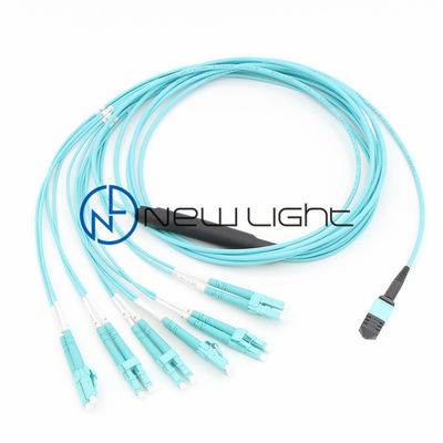 Beli Kabel Serat Optik MPO MTP 12 Core Aqua LC Duplex Pra-Terminasi dengan Jaket LSZH online manufacture