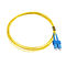 SC / UPC - LC / UPC SM Simplex Kabel Serat Optik Patch Kuning PVC / LSZH / OFNR