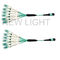 Perempuan OM3 12 Fiber 3.0mm MPO Breakout Cable Selubung Tunggal LSZH