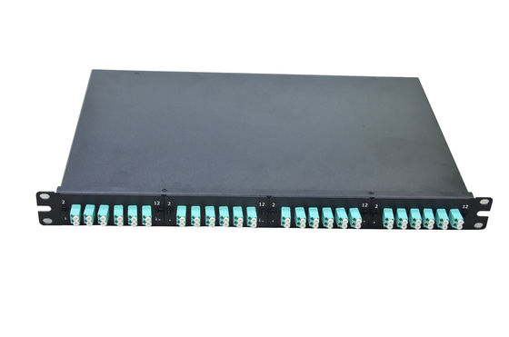 24/48 Port Metal Fiber Optic Patch Panel dengan Konektor SC/LC/FC untuk Distribusi Serat Pusat Data