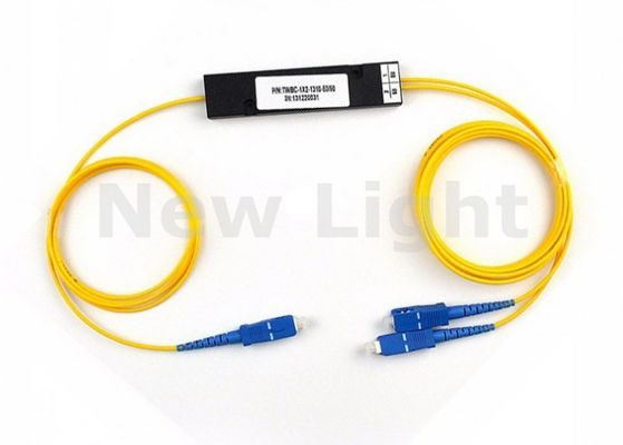 Single Mode SC UPC MINI PLC 1x2 Fiber Optic Splitter untuk aplikasi output kepadatan tinggi
