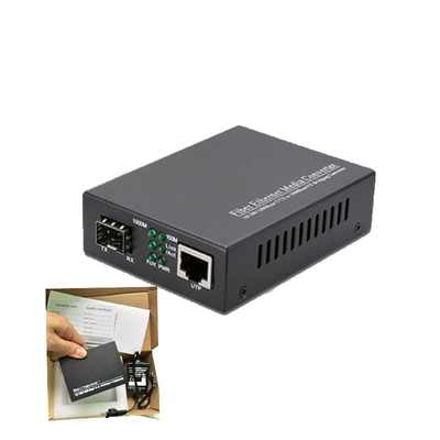 Pengiriman Aman 10/100/1000M Konverter Media Serat Optik LC Antarmuka dengan Tx1550nm Deskripsi