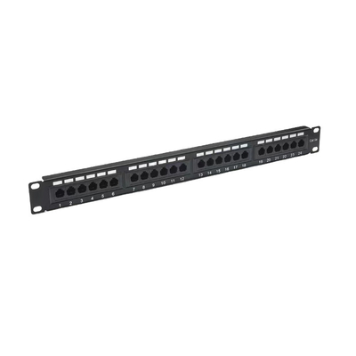 Metal Shielded RJ45 Ethernet Patch Panel Cat5e/Cat6/Cat6a/Cat7 Kompatibel RoHS/UL/CE Sertifikasi