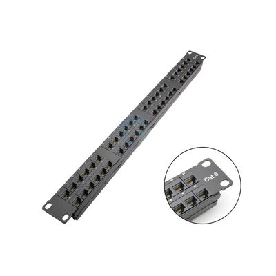 24 Port 1U Height RJ45 Patch Panel dengan Konstruksi Logam untuk Rack Mountable Ethernet Networks