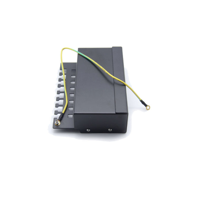 Black 1U Rack Mountable Metal Patch Panel Untuk RJ45 Ethernet Termination