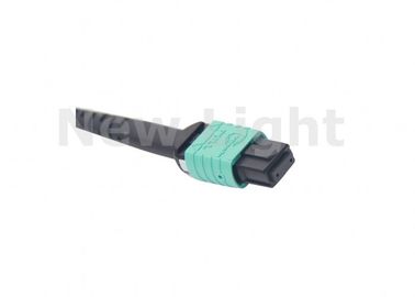 Kabel Fiber MPO Hijau Multi Mode OM3 8 Core 10 Meter Untuk QSFP / Transceiver