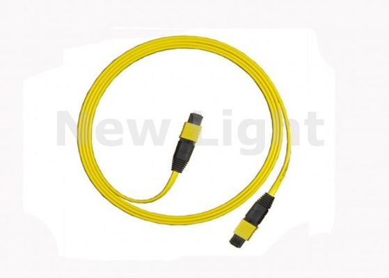 Kabel MPO Mode Tunggal 12 Core 10 Meter MPO Patch Cord untuk Aplikasi Serat Optik Kepadatan Tinggi