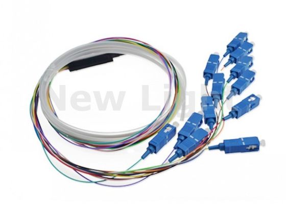 Kabel Patch Fiber Optik SC UPC 12 Core Diameter 0.9mm untuk Jaringan Transmisi Data