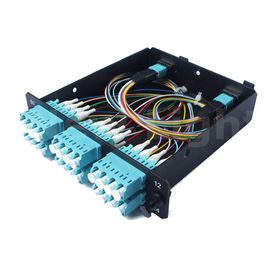 Kotak Distribusi 1U MPO Kaset Modul Pria - LC 24 Core Bahan Aluminium