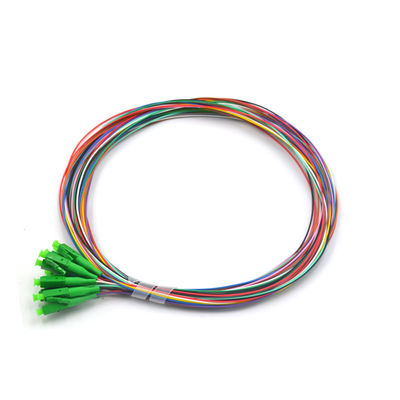 LC APC 12 Core Fiber Optic Pigtail dengan Ferrule Keramik Presisi Tinggi untuk Komunikasi Optik