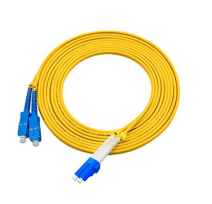 Kabel Patch Fiber Optik Mode Tunggal LC ke SC 3 Meter untuk Transmisi Jarak Jauh