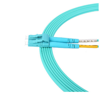 Multi Mode OM3 Duplex Optical Fiber Patch Cord dengan LSZH Material Jacket dan Diameter 3,0mm