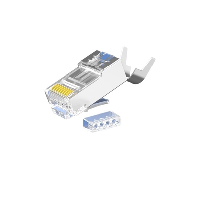 Bulk Industrial CAT6 RJ45 Plugs - transparent housing, 50 micron gold plated