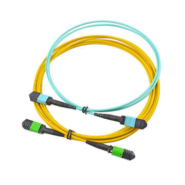 12 Core Single Mode MPO MTP Cable Warna Kuning Trunk Fiber Optic Cable Assemblies untuk SFP