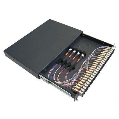 12 Port SC MM Simplex Rack Mount Fiber Patch Panel dengan casing stainless steel dan kapasitas 144 core