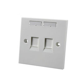 Bahan ABS 3m panel patch serat optik Surface Mount Faceplate Dengan Dual Ports