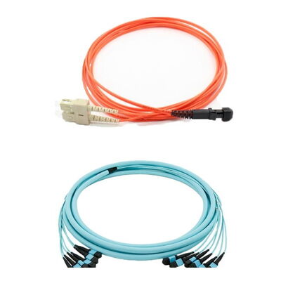 MPO MTP Fiber Optic Trunk Patch Cord 40G 100G Data Center Siap dengan 12 Serat dalam Satu Konektor untuk Kabel Densitas Tinggi