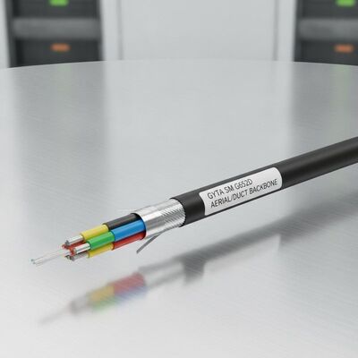 GYTA Aluminium Tape Armored Fiber Optic Cable dengan Stranded Loose Tube dan Single Mode G652D untuk Air Duct