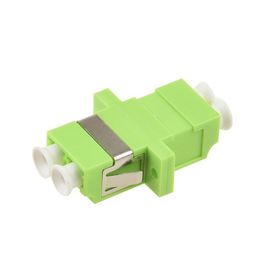 adaptor serat optik plastik LC ke LC MM OM5 warna hijau dengan lengan keramik
