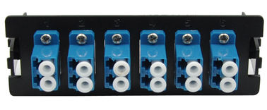 LC Duplex 12 Port Fiber Optic Patch Panel Pemasangan Klip Bahan Plastik