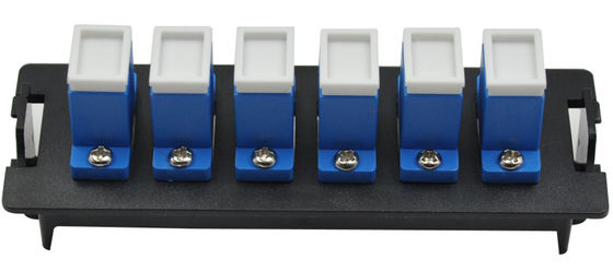 Bahan Plastik 12 Port SC Duplex Fiber Optic Patch Panel dengan Instalasi Clip untuk 19 Inch 1U Distribution Box