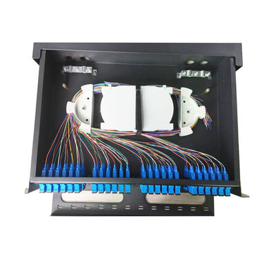 19 Inch Rack Mounted MPO/MTP Fiber Optic Patch Panel dengan Kapasitas Serat 48/96 dan Bahan SPECC