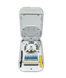 Putih ABS Material FTTH Termination Box OTB-C08 Untuk Kabel Serat Optik Dan Kuncir