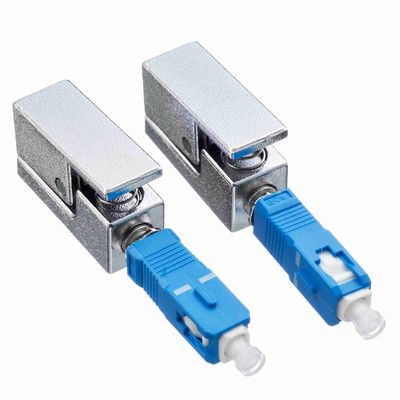 Adaptor SC Bare Fiber dengan Bahan Metal, Poles UPC, dan Bentuk Persegi untuk Jaringan FTTH FTTB