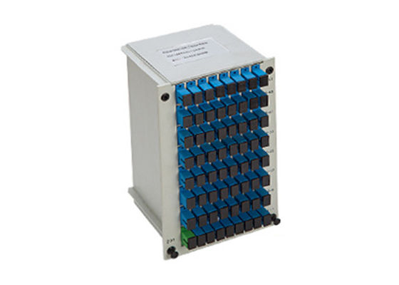 Pemisah Serat Optik PLC 1x64 Tipe Plug-in dengan Konektor SC untuk Sistem FTTX