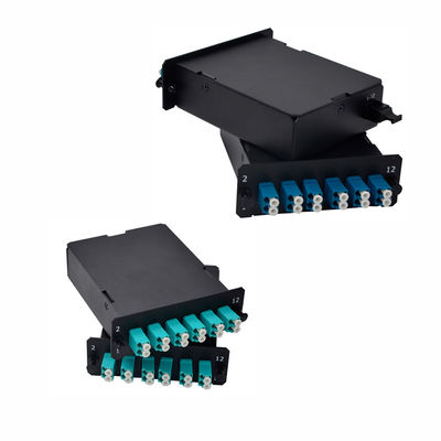 Modul kaset MPO 19 inci yang dapat dipasang di rak dengan kabel serat optik Corning dan kehilangan sisipan rendah