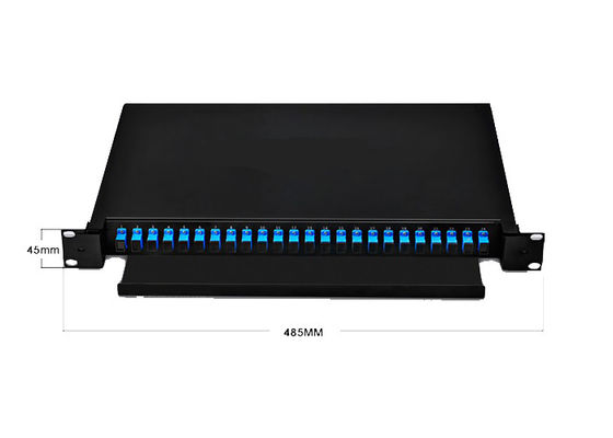 19 Inch Slide-Out Drawer Fiber Optic Patch Panel dengan kapasitas serat untuk data center