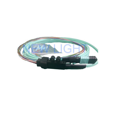 8F MPO ke LC Breakout Kabel MM 50/125um PVC 3.0mm dengan Low Insertion Loss untuk Data Center