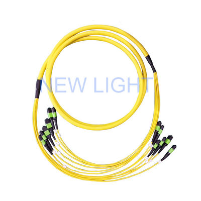 Kabel OM4 12 Core 40G-100G MPO MTP MPO Fiber Optic Patch Cord untuk Jaringan Berkecepatan Tinggi