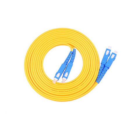 Kabel Patch Fiber Optik Duplex Biru SC UPC Single Mode 1310nm dengan Kabel G652D dan Rugi Sisip ≤0.3dB