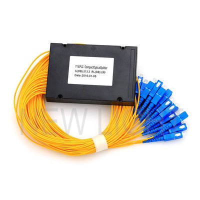 Konektor SC/APC 1x32 Rasio Splitter PLC Fiber dengan Modul ABS untuk Sistem FTTX