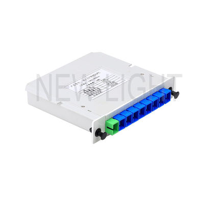 Low Loss Cassette Type Fiber Optic PLC Splitter dengan Stainless Steel Tube untuk Jaringan FTTH