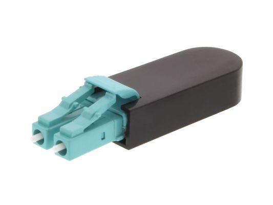 Aqua Duplex LC Fiber Optic Loopback OM3-300 Multimode 50/125um untuk Pengujian Jaringan FTTH