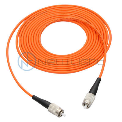 5m FC Fiber Optic Patch Cord dengan 62.5/125um Multimode Fiber untuk Broadband Transmission