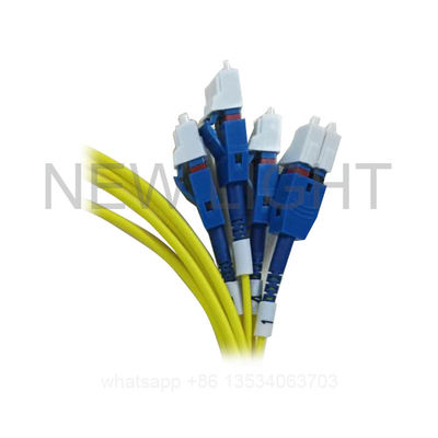 Kabel Breakout MPO ke LC 3.0mm PVC Jacket 50/125um untuk Jaringan Serat Optik Kepadatan Tinggi