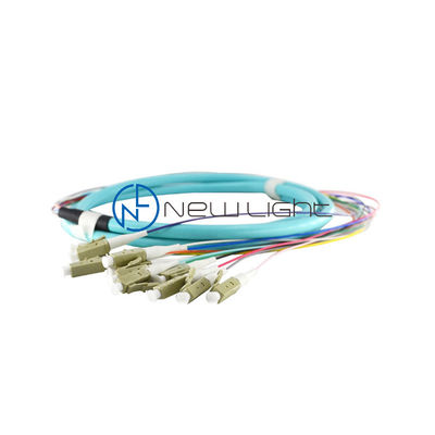 12 Core 0.9mm Low Insertion Loss Fiber Optic Pigtail dan Patch Cord untuk Jaringan Kinerja Tinggi